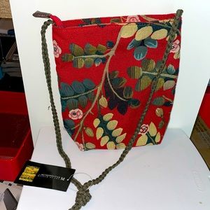 Red Floral Fabric Purse